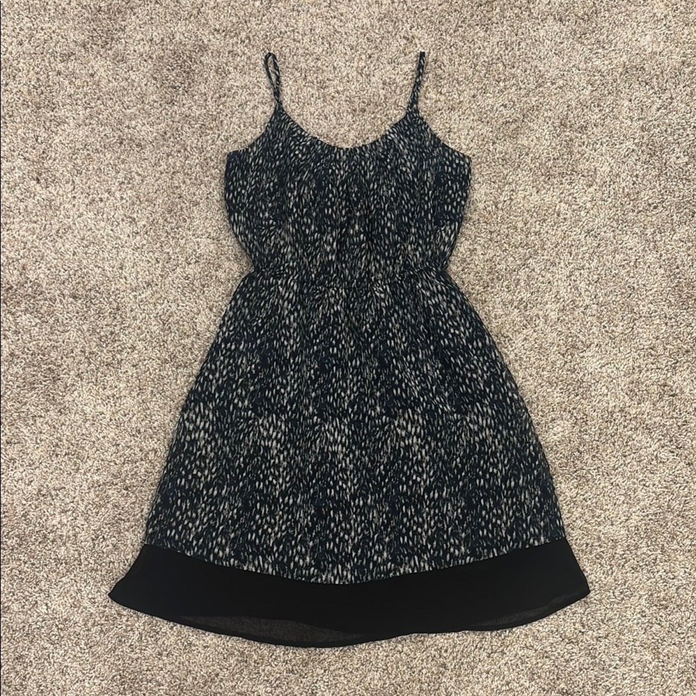 Navy and White chiffon spaghetti strap Women's Dress